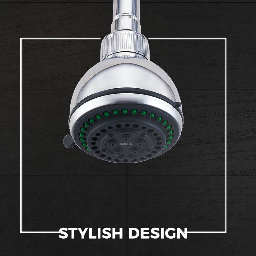 MILA Bijou Shower Head - MSXX0101CM, Shower head surface, Multi function, Chrome Rain Shower Head, 5 Function Shower: Rain/Massage/Bubble/Mix